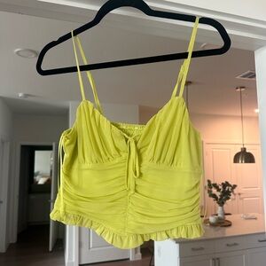 Green Ruched Women's Top